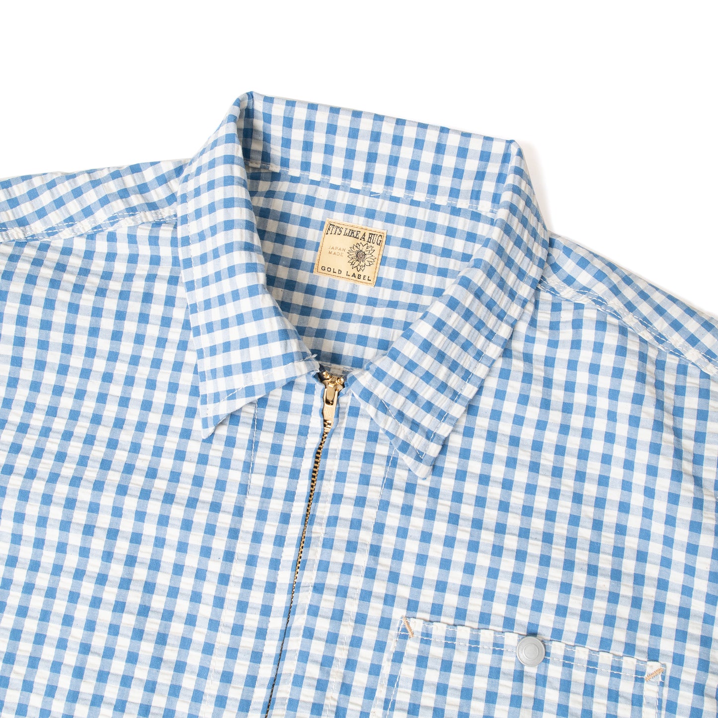 Fit's like a Hug Werk Jacket (Indigo Gingham Check Seersucker)