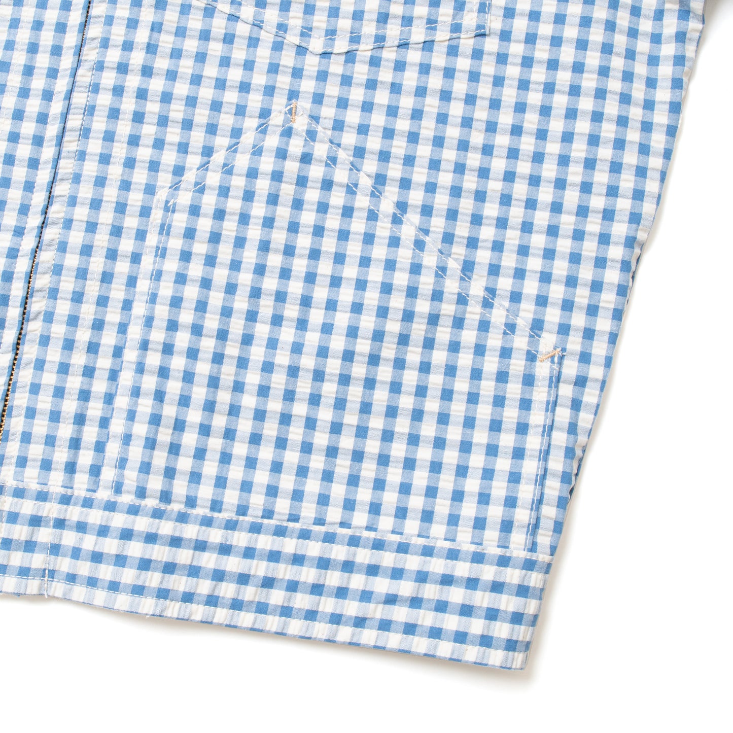 Fit's like a Hug Werk Jacket (Indigo Gingham Check Seersucker)