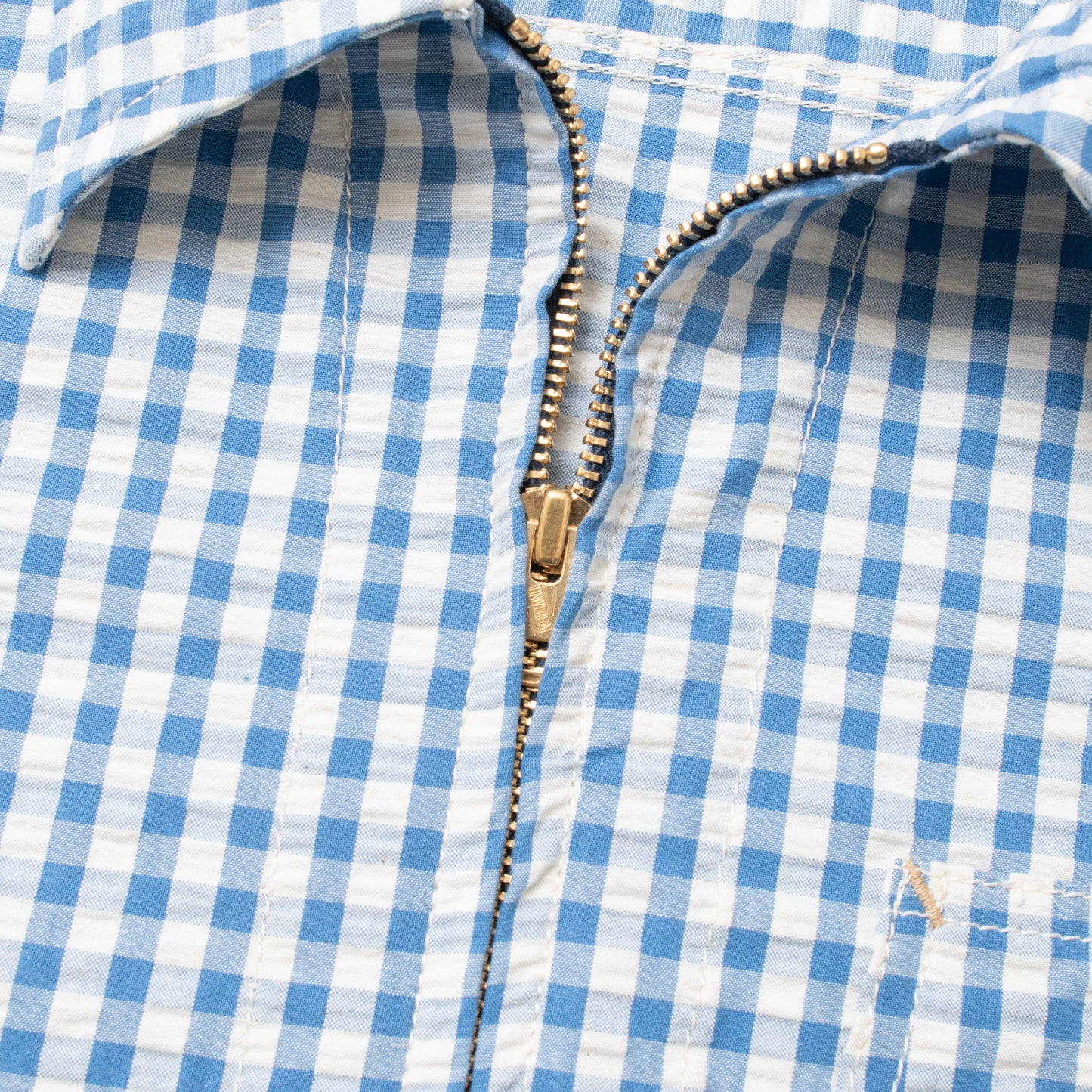 Fit's like a Hug Werk Jacket (Indigo Gingham Check Seersucker)