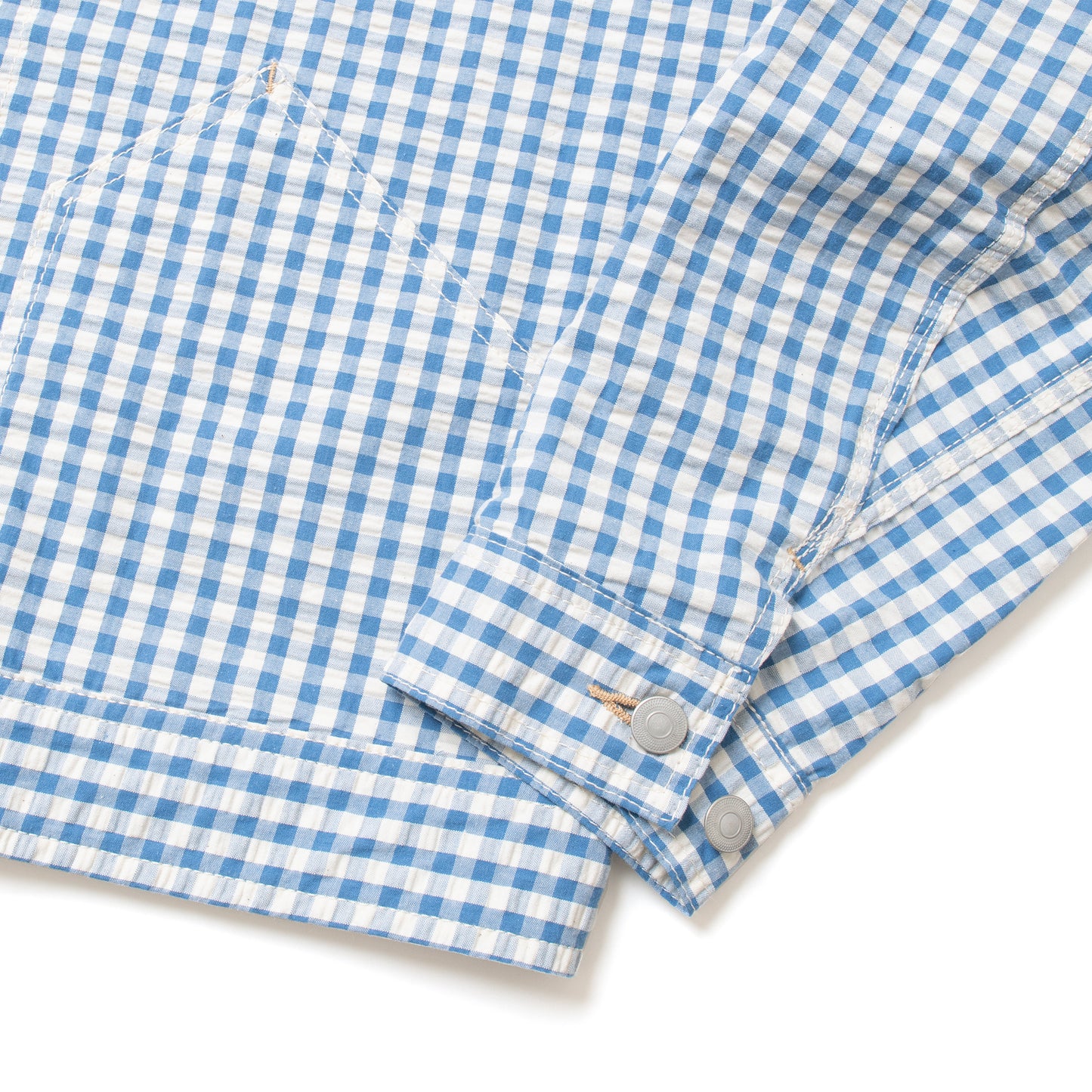 Fit's like a Hug Werk Jacket (Indigo Gingham Check Seersucker)