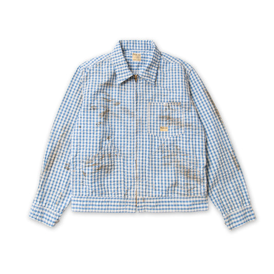 Fit's like a Hug Werk Jacket (Indigo Gingham Check Seersucker)