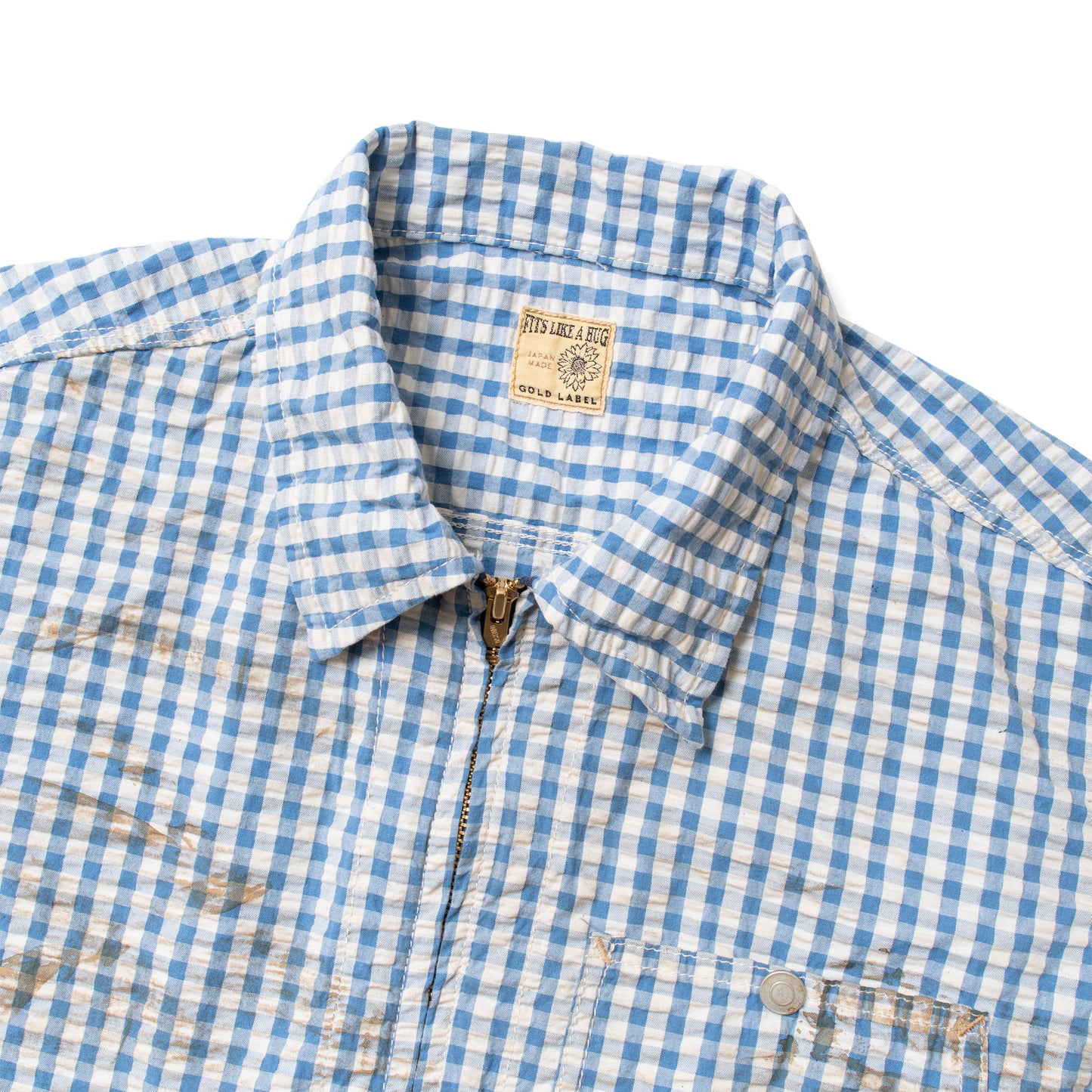 Fit's like a Hug Werk Jacket (Indigo Gingham Check Seersucker)