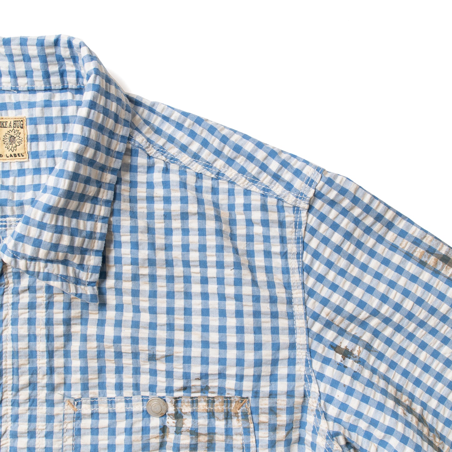 Fit's like a Hug Werk Jacket (Indigo Gingham Check Seersucker)