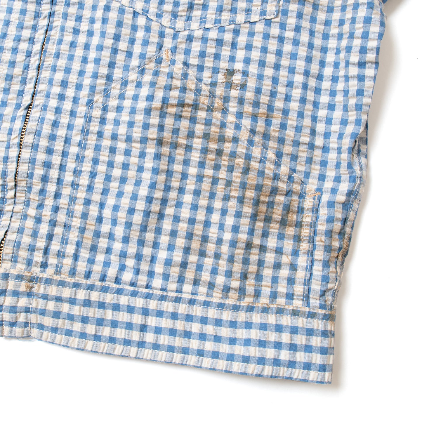 Fit's like a Hug Werk Jacket (Indigo Gingham Check Seersucker)