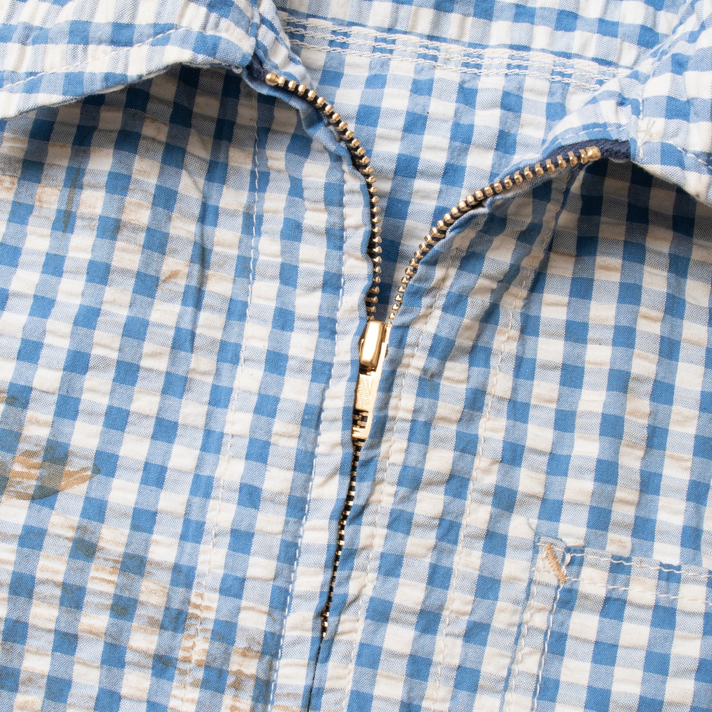 Fit's like a Hug Werk Jacket (Indigo Gingham Check Seersucker)
