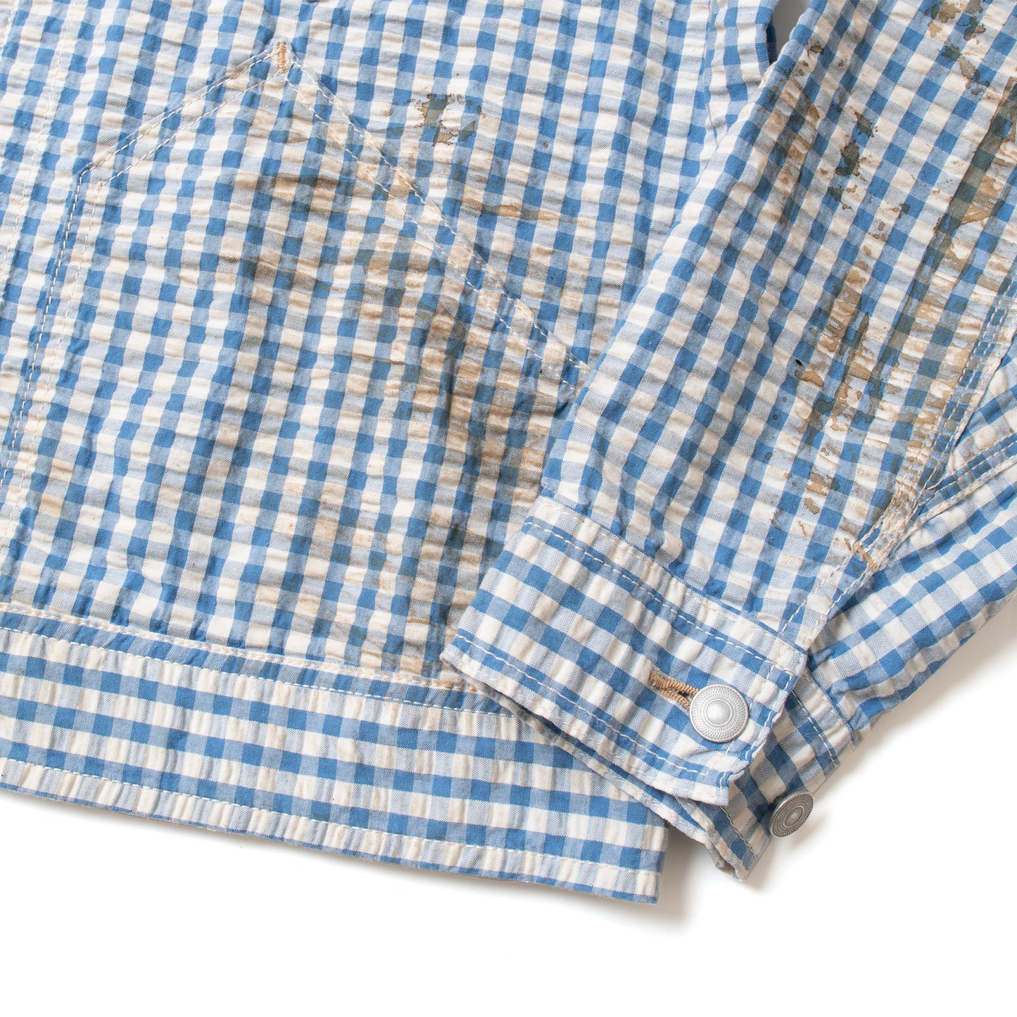 Fit's like a Hug Werk Jacket (Indigo Gingham Check Seersucker)